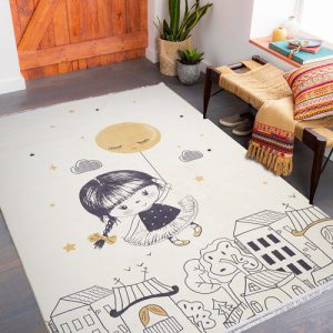 فرش ماشینی کودک طرح رویای کودکانه کد 101262 تمام رنگ 700 شانه(70*100)